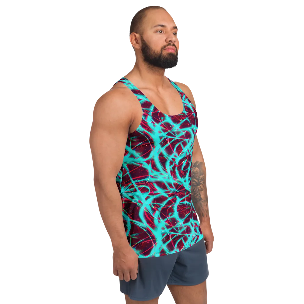Turquoise Mayhem on Men's Tank Top — Right Front