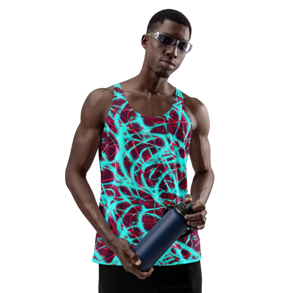 Turquoise Mayhem on Men's Tank Top — Front