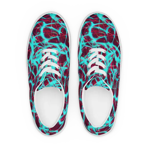 Turquoise Mayhem on a Men's Lace-Up Canvas Shoes