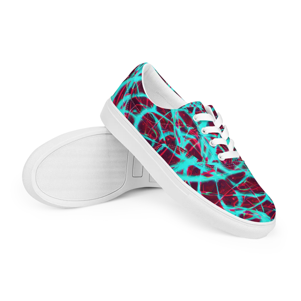 Turquoise Mayhem on Men's Lace-Up Canvas Shoes — Right Front