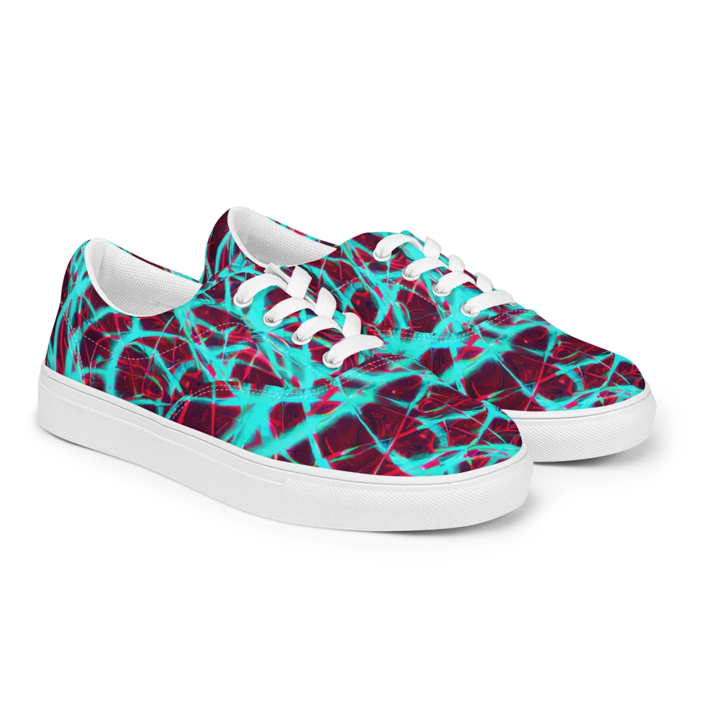 Turquoise Mayhem on Men's Lace-Up Canvas Shoes — Right Front