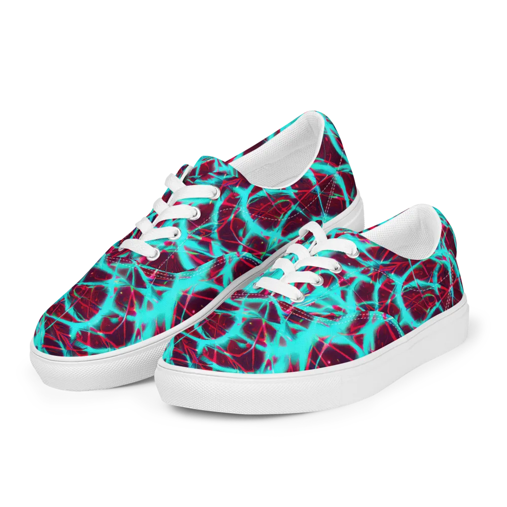 Turquoise Mayhem on Men's Lace-Up Canvas Shoes — Left Front