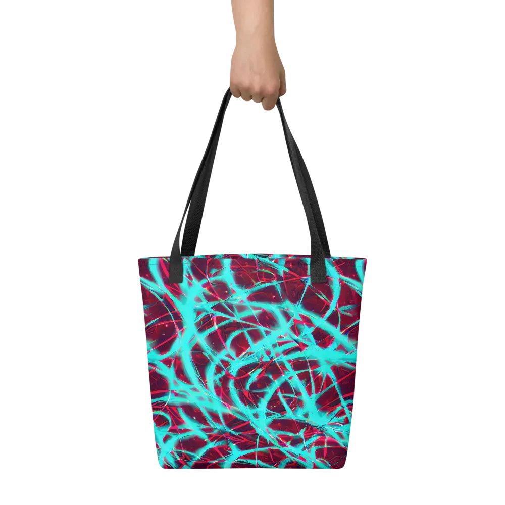 Turquoise Mayhem on Tote Bag — Front