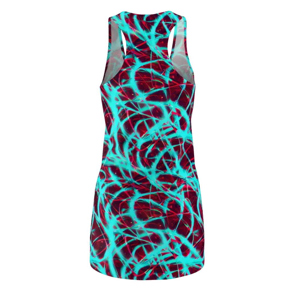 Turquoise Mayhem on Racerback Dress — Back