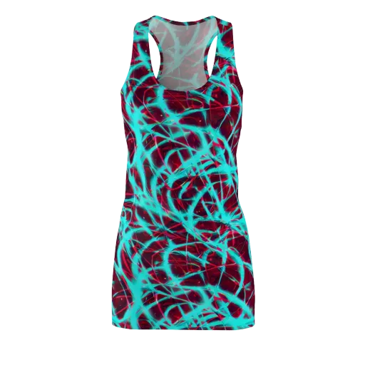 Turquoise Mayhem on a Racerback Dress