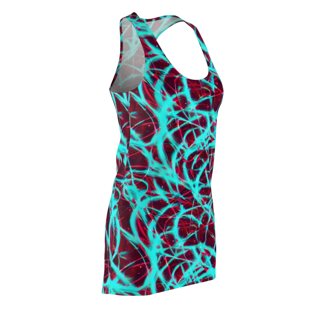 Turquoise Mayhem on Racerback Dress — Front Side