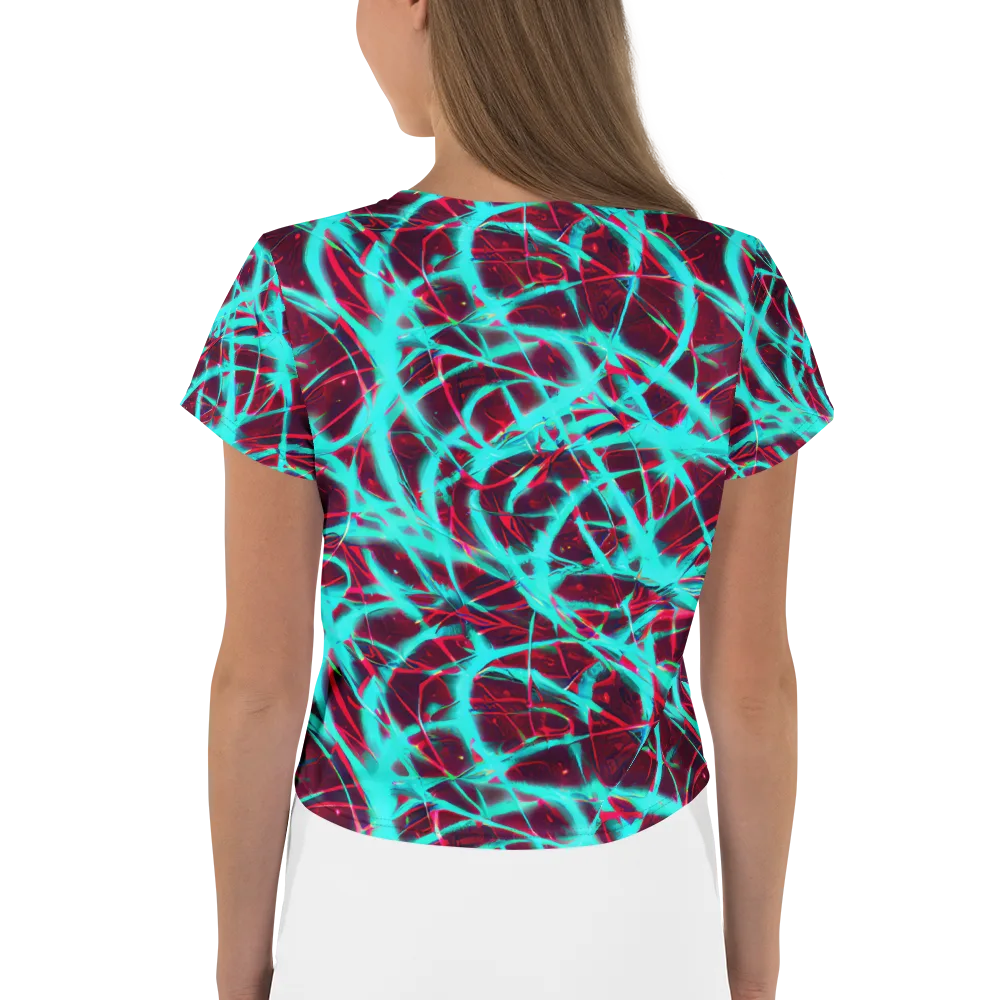Turquoise Mayhem on Crop Tee — Back