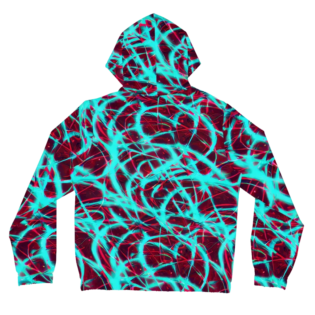 Turquoise Mayhem on Women's Full-Zip Hoodie — Back
