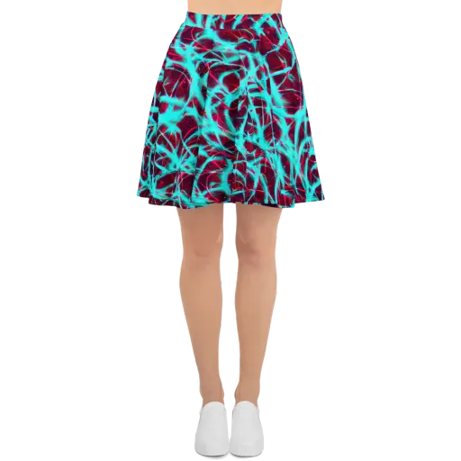 Turquoise Mayhem on a Skater Skirt