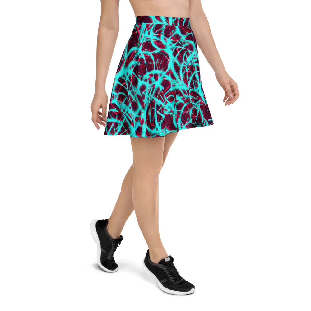 Turquoise Mayhem on Skater Skirt — Right