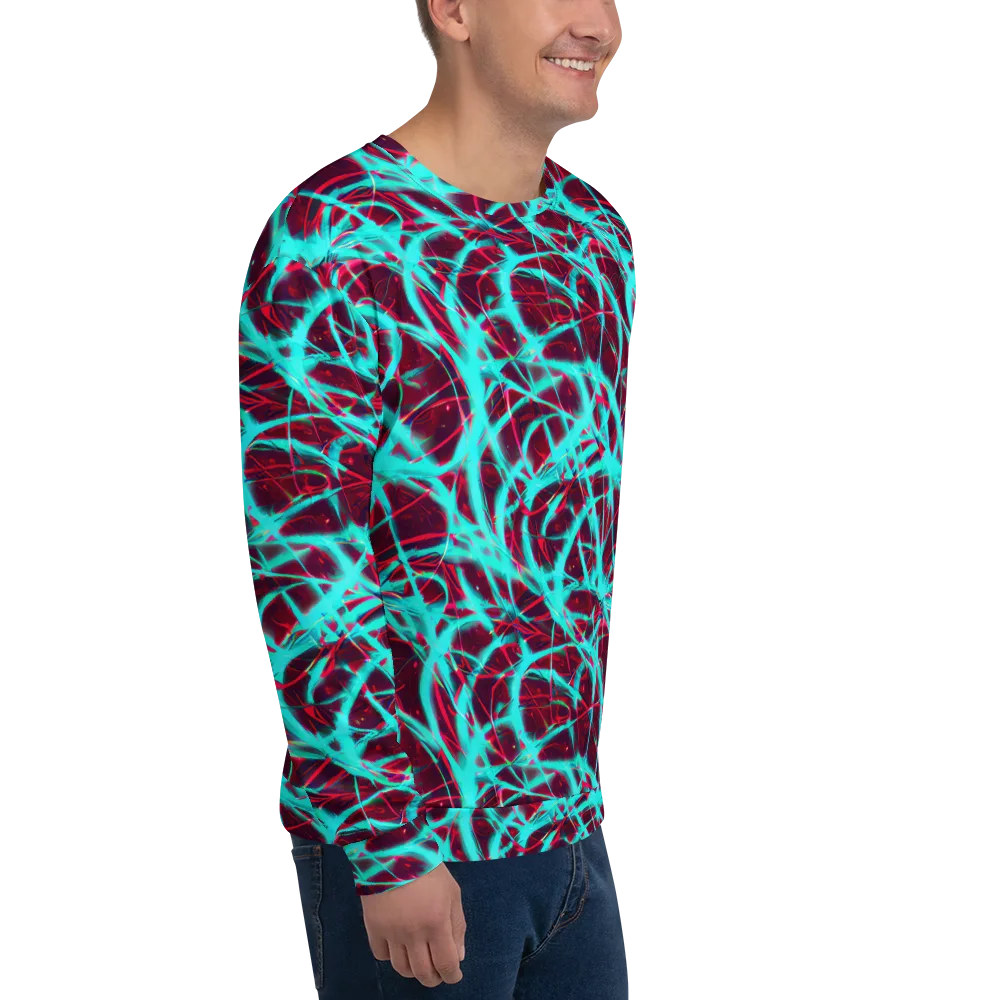 Turquoise Mayhem on Sweatshirt — Right Front