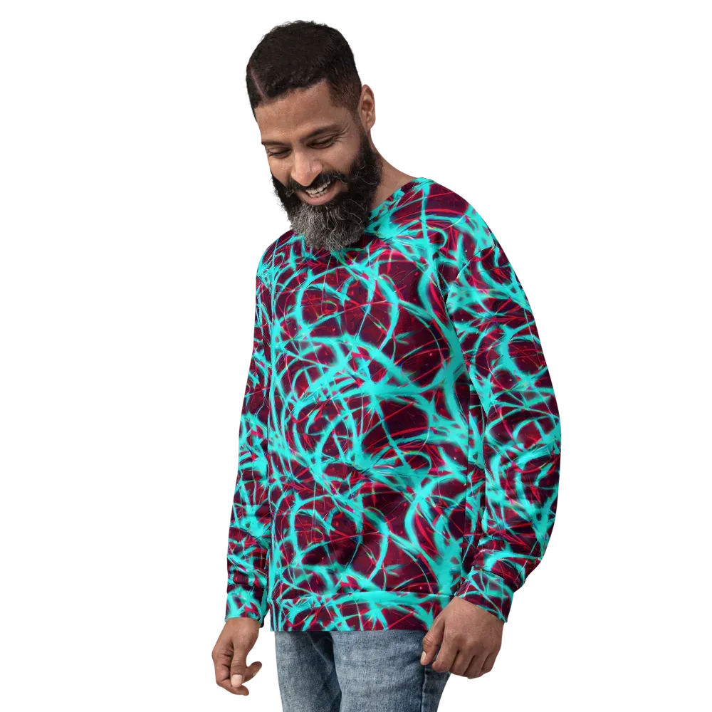 Turquoise Mayhem on Sweatshirt — Left Front