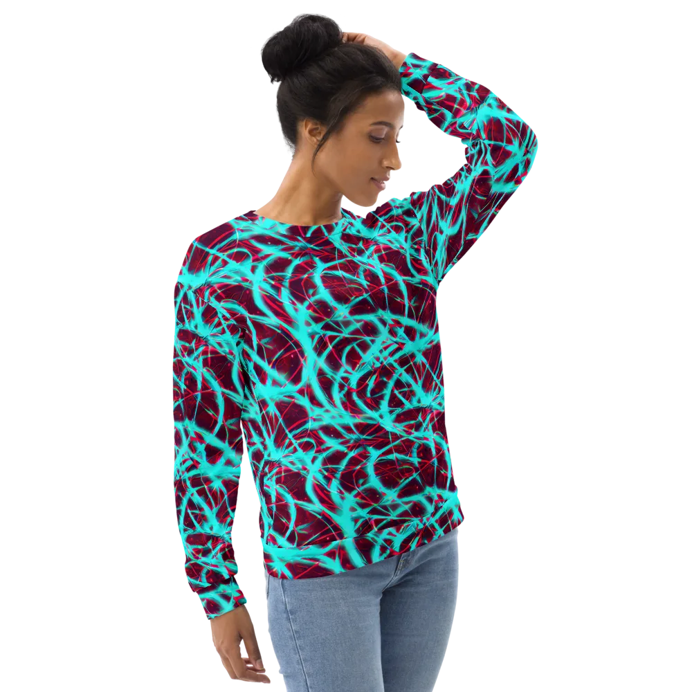 Turquoise Mayhem on Sweatshirt — Right Front