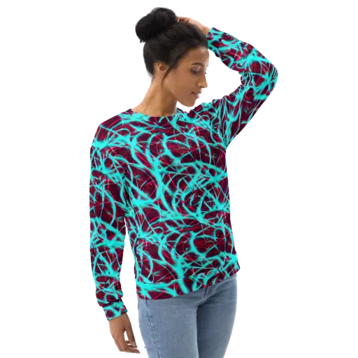 Turquoise Mayhem on a Sweatshirt
