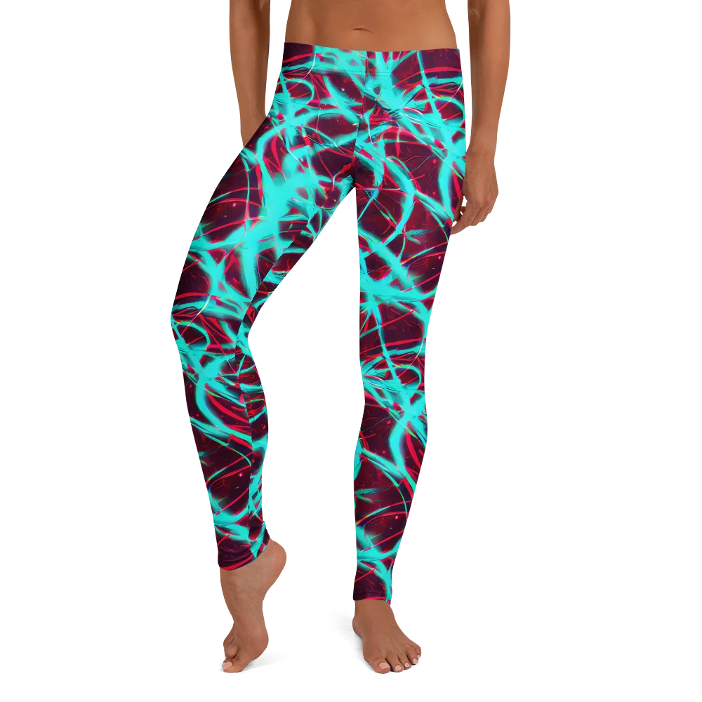 Turquoise Mayhem on Leggings — Front
