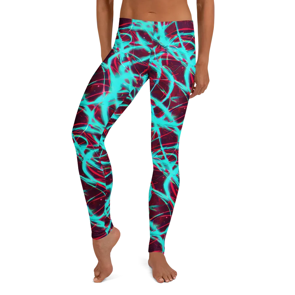 Turquoise Mayhem on Leggings — Front