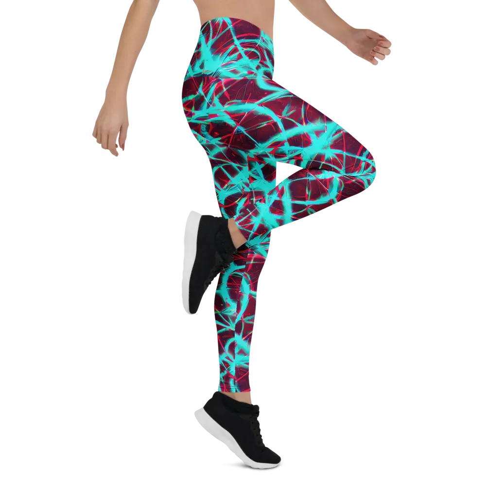 Turquoise Mayhem on Leggings — Right