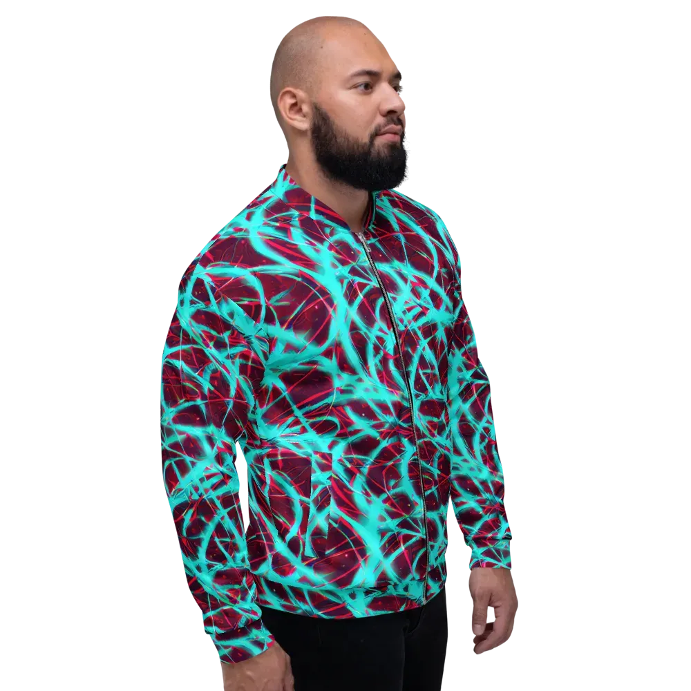 Turquoise Mayhem on Bomber Jacket — Right