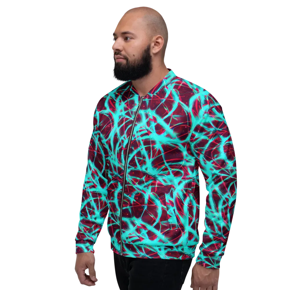 Turquoise Mayhem on Bomber Jacket — Left