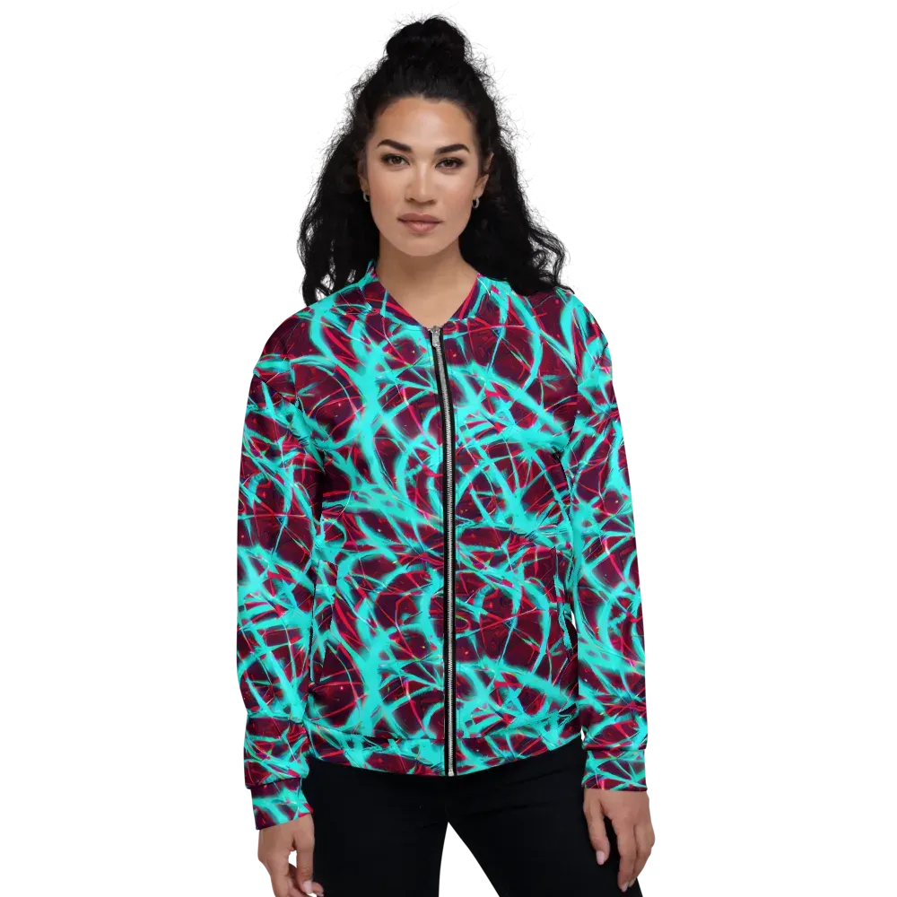 Turquoise Mayhem on Bomber Jacket — Front