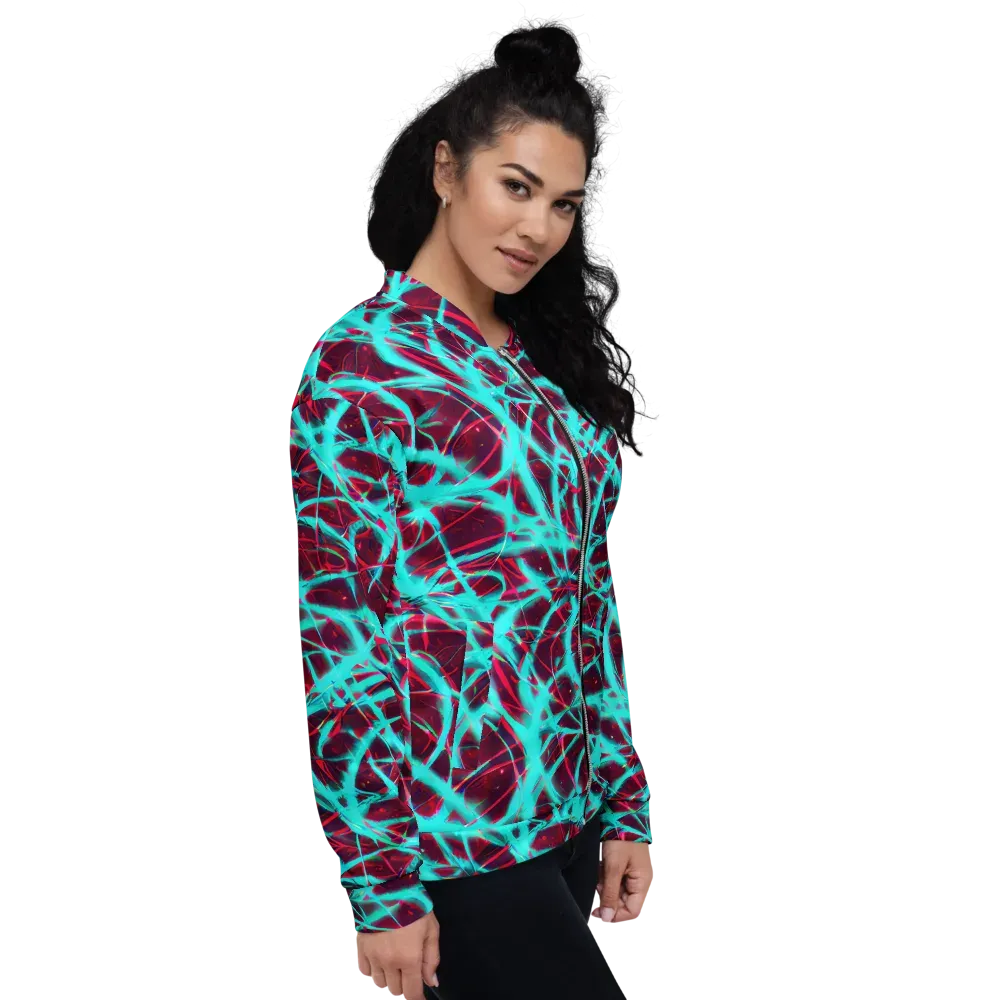 Turquoise Mayhem on Bomber Jacket — Right