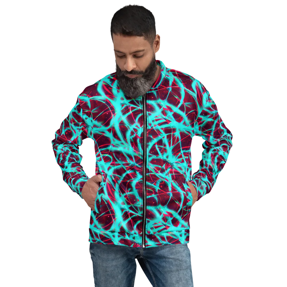 Turquoise Mayhem on Bomber Jacket — Front