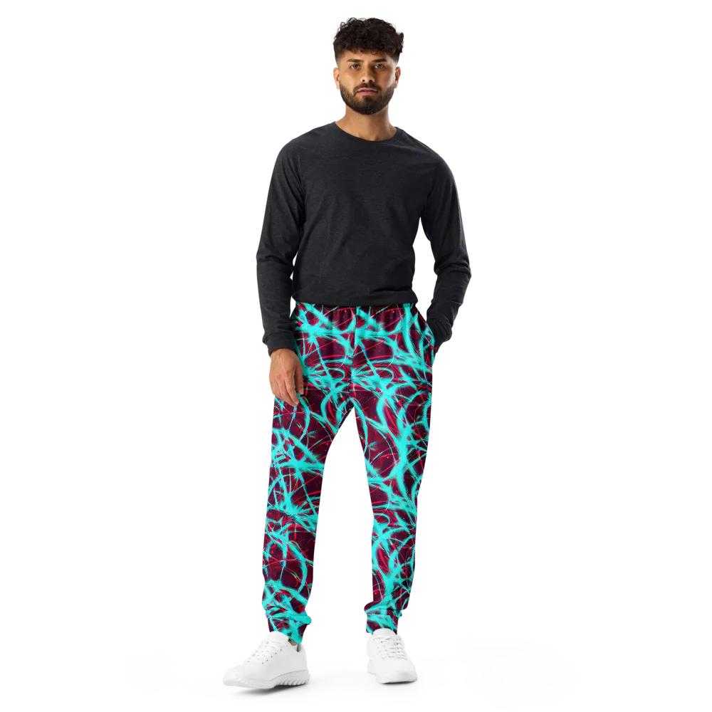 Turquoise Mayhem on Men's Joggers — Front