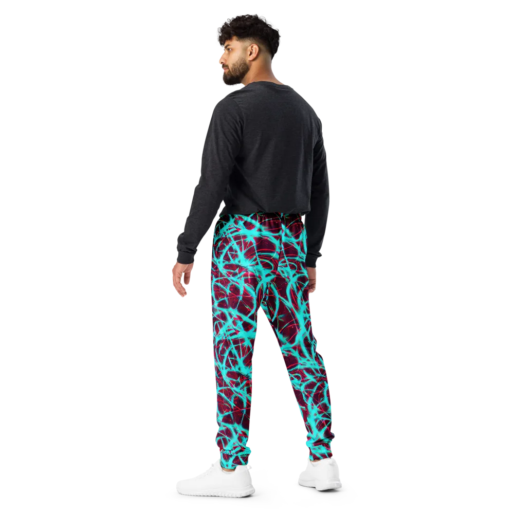 Turquoise Mayhem on Men's Joggers — Back