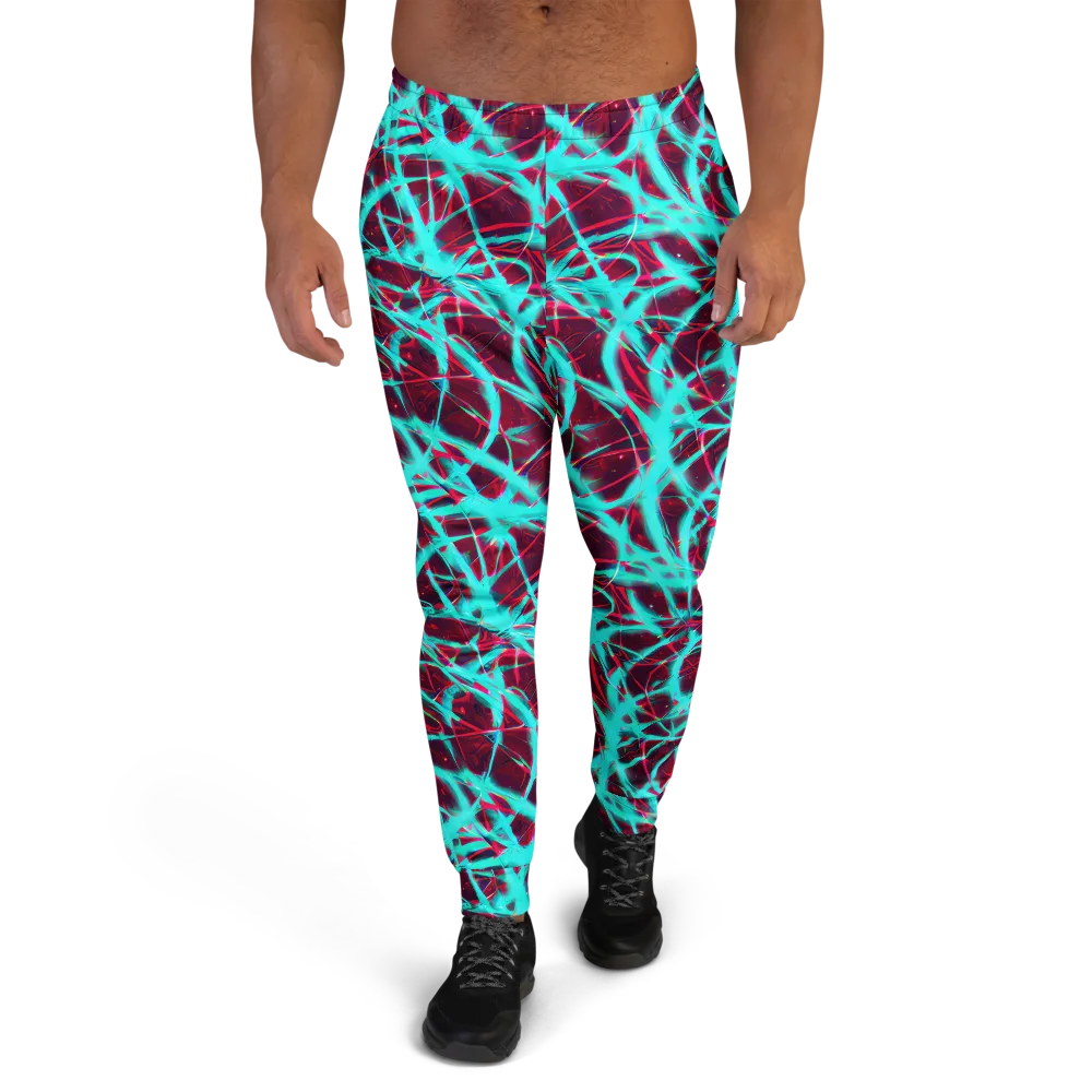 Turquoise Mayhem on Men's Joggers — Front