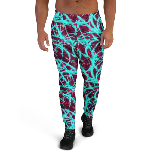 Turquoise Mayhem on a Men's Joggers