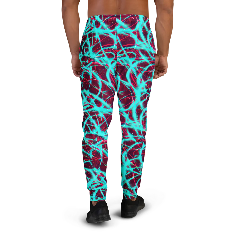 Turquoise Mayhem on Men's Joggers — Back