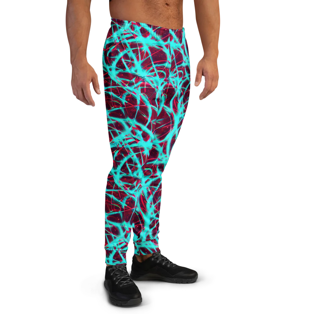 Turquoise Mayhem on Men's Joggers — Right