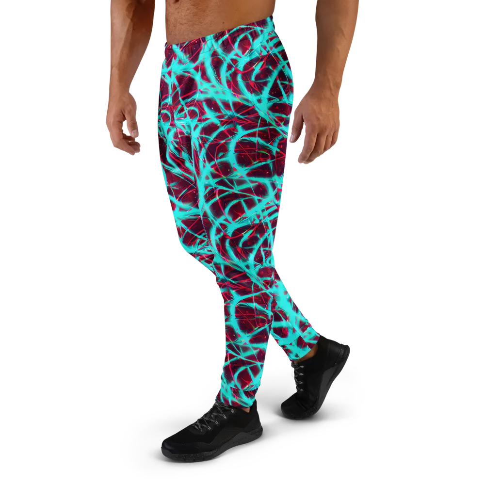 Turquoise Mayhem on Men's Joggers — Left