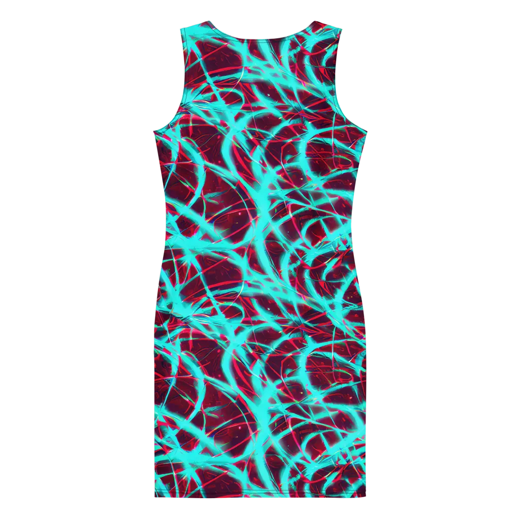 Turquoise Mayhem on Bodycon Dress — Back