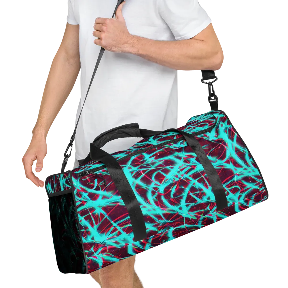 Turquoise Mayhem on Duffle Bag — Right Front
