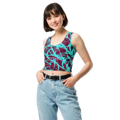 Turquoise Mayhem on a Crop Top