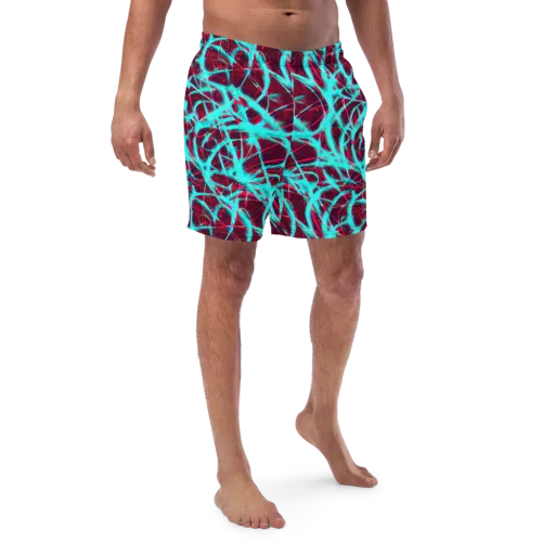 Turquoise Mayhem on a Swim Trunks