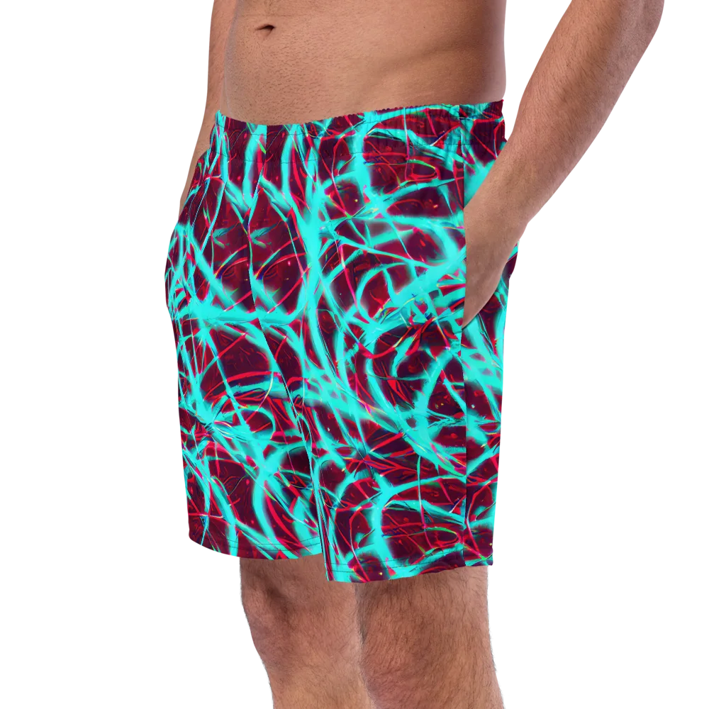 Turquoise Mayhem on Swim Trunks — Left Front