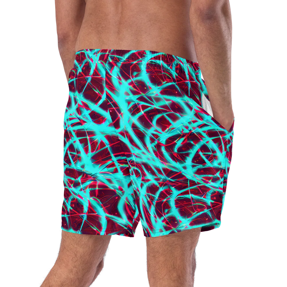 Turquoise Mayhem on Swim Trunks — Right Back