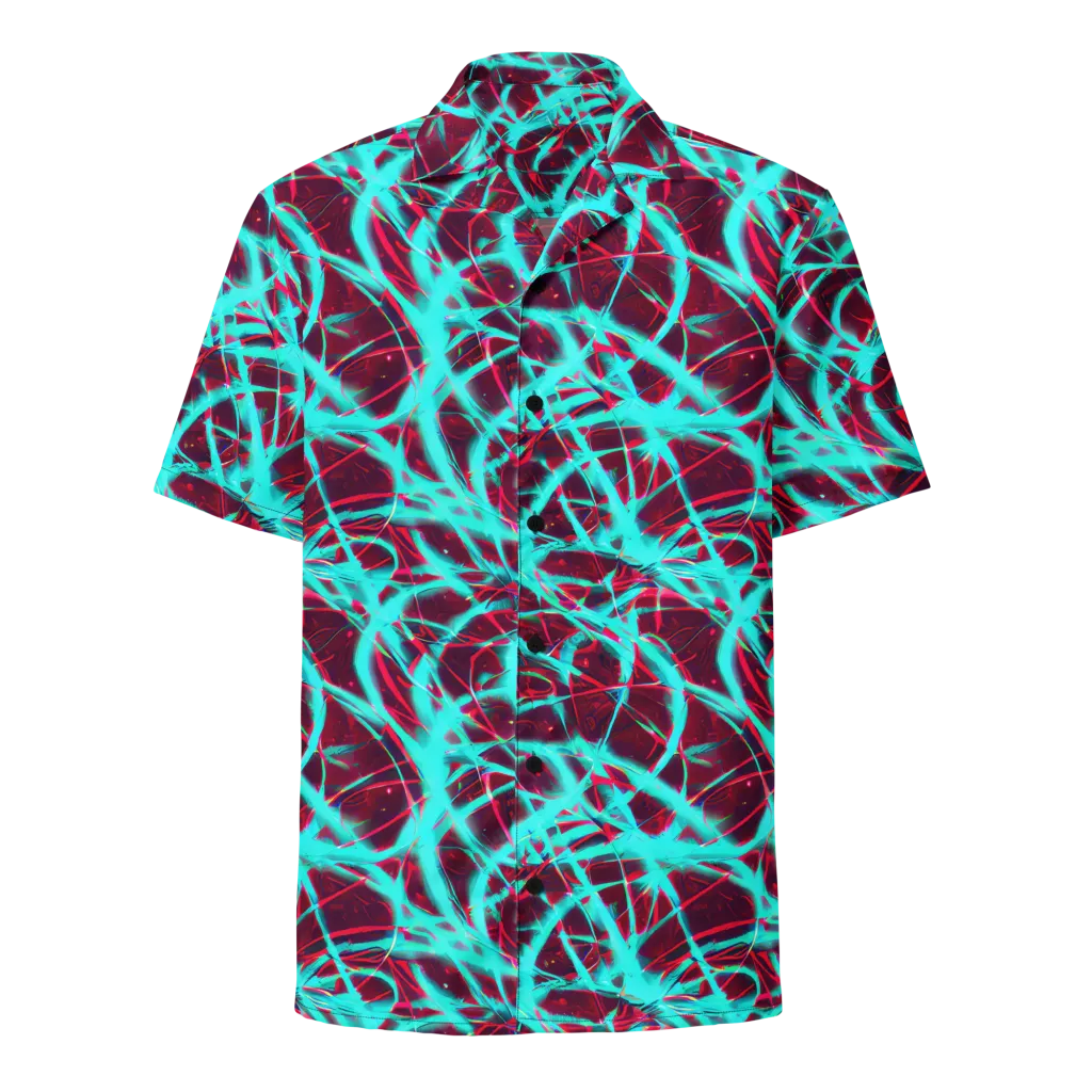 Turquoise Mayhem on Button Shirt — Front