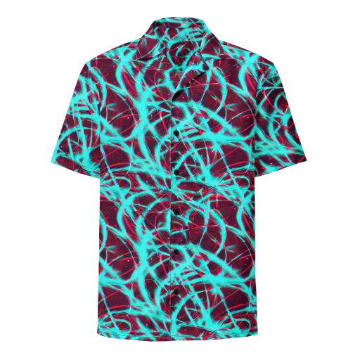 Turquoise Mayhem on a Button Shirt