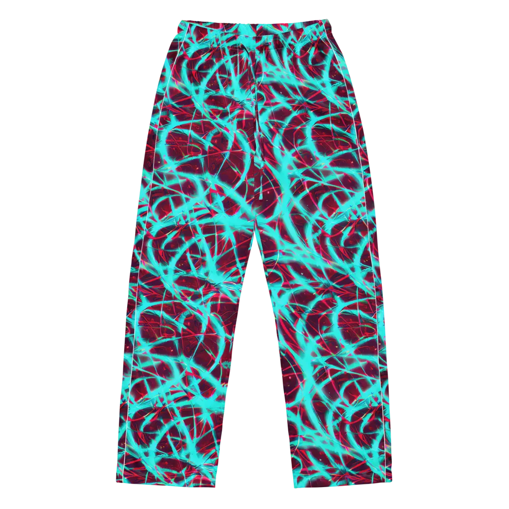 Turquoise Mayhem on Women's Pajama Pants — Front