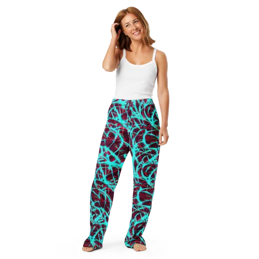 Turquoise Mayhem on a Women's Pajama Pants