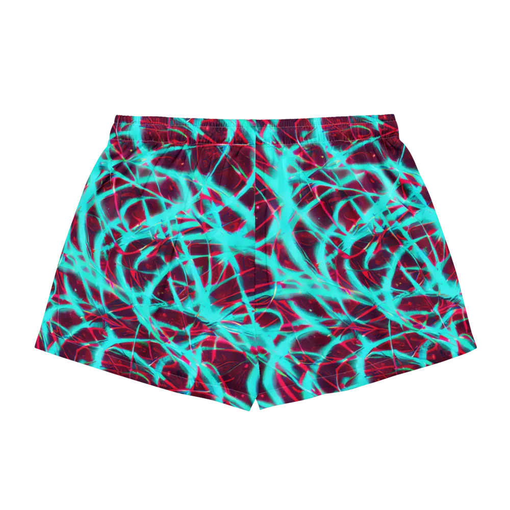 Turquoise Mayhem on Women's Pajama Shorts — Back