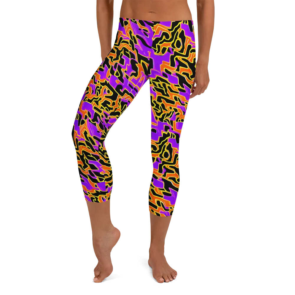 Inferno Pulse on Capri Leggings — Front
