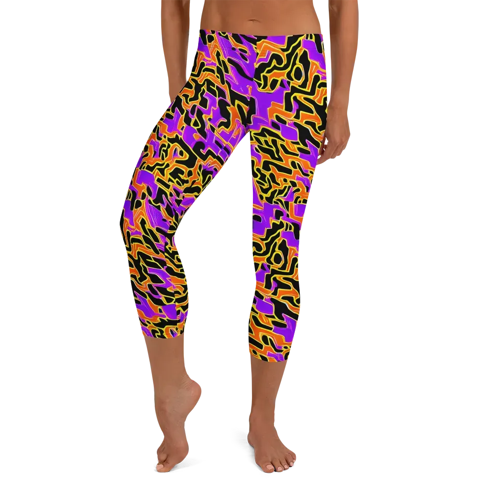 Inferno Pulse on Capri Leggings — Front