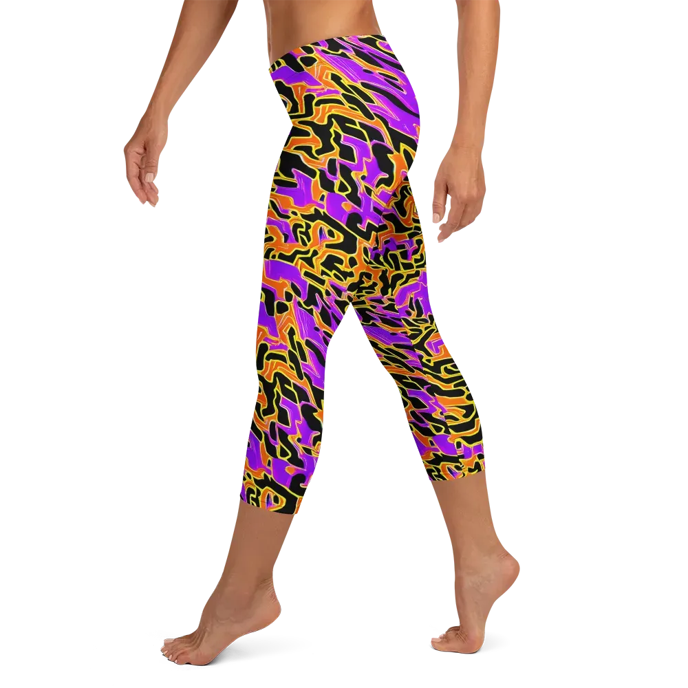 Inferno Pulse on Capri Leggings — Left