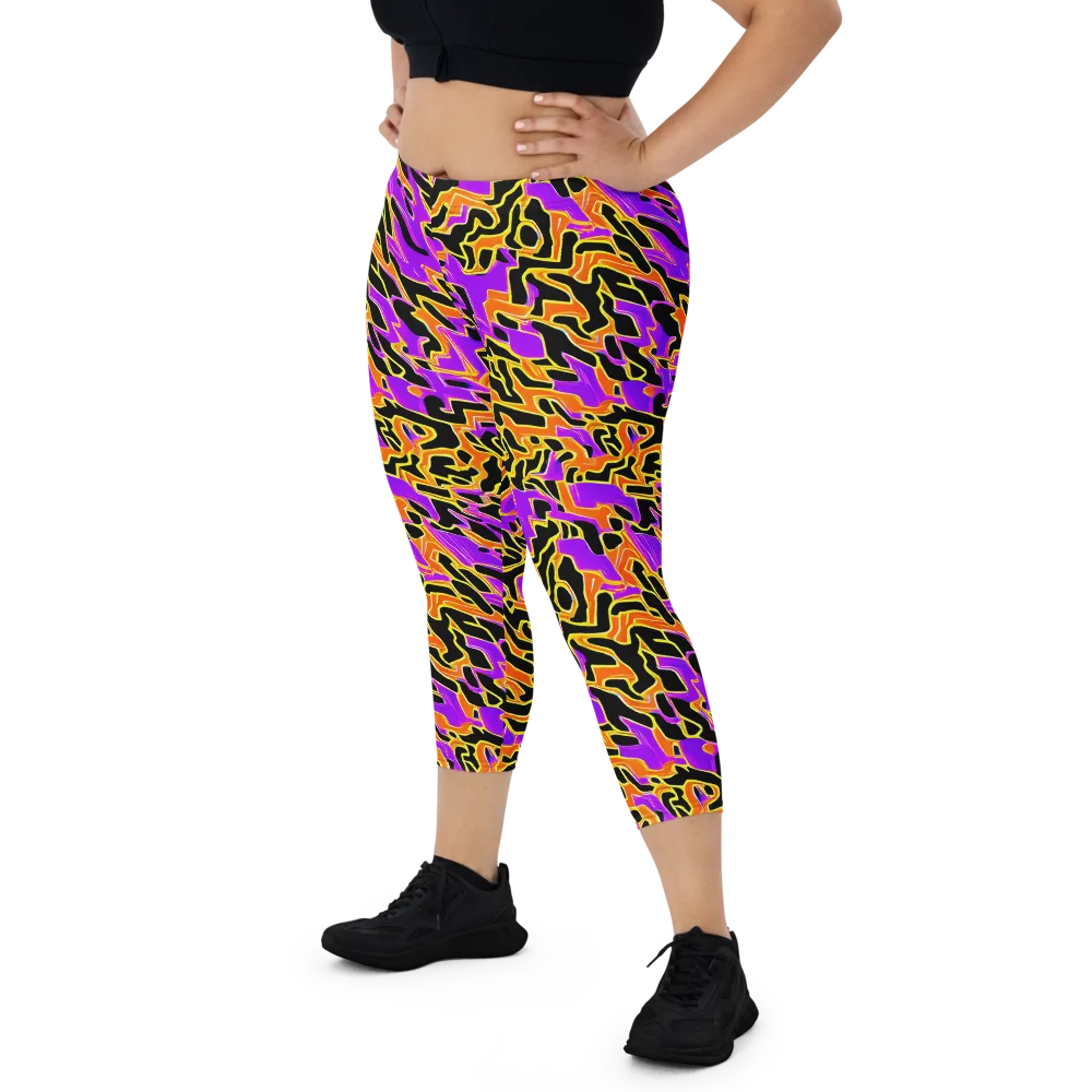 Inferno Pulse on Capri Leggings — Front