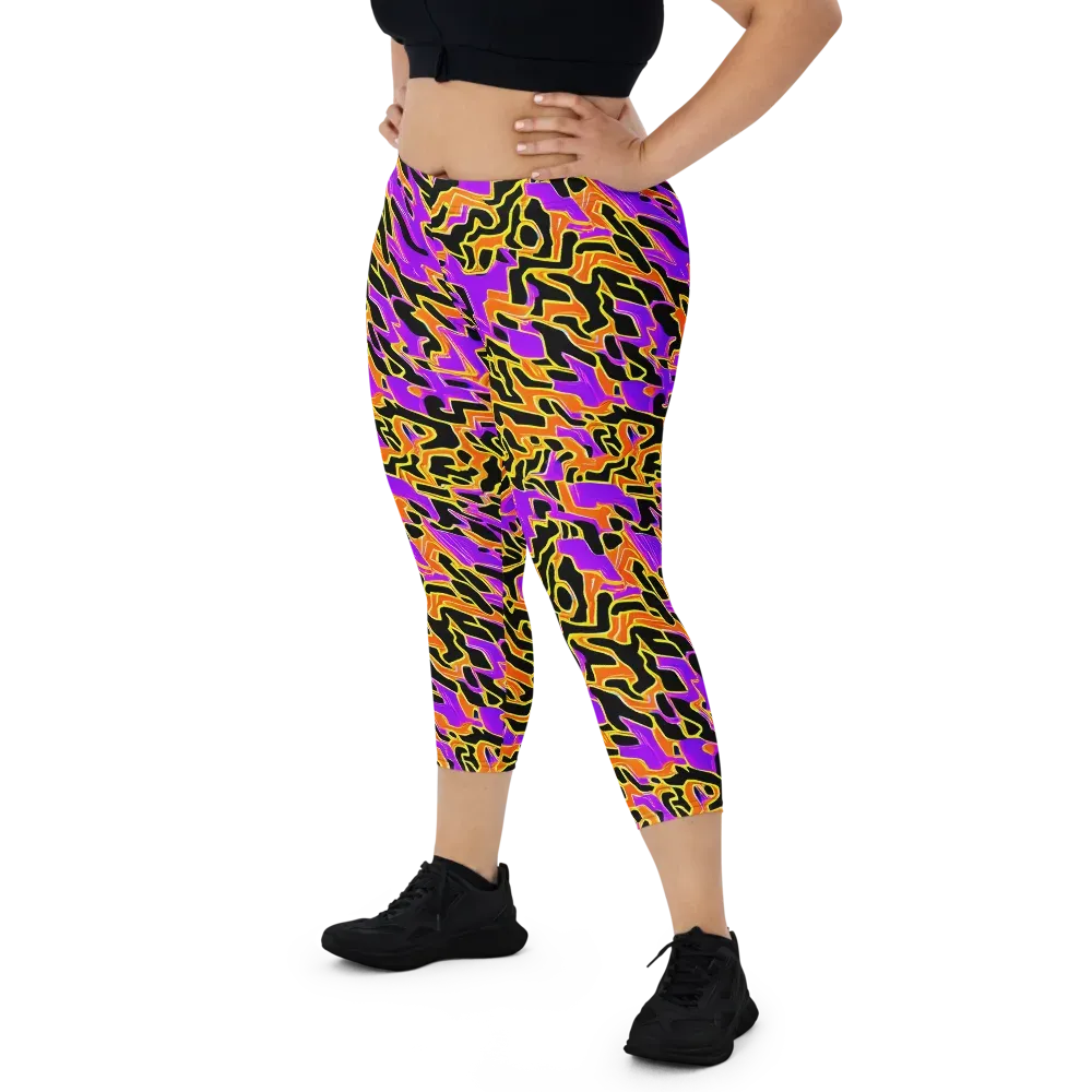 Inferno Pulse on Capri Leggings — Front