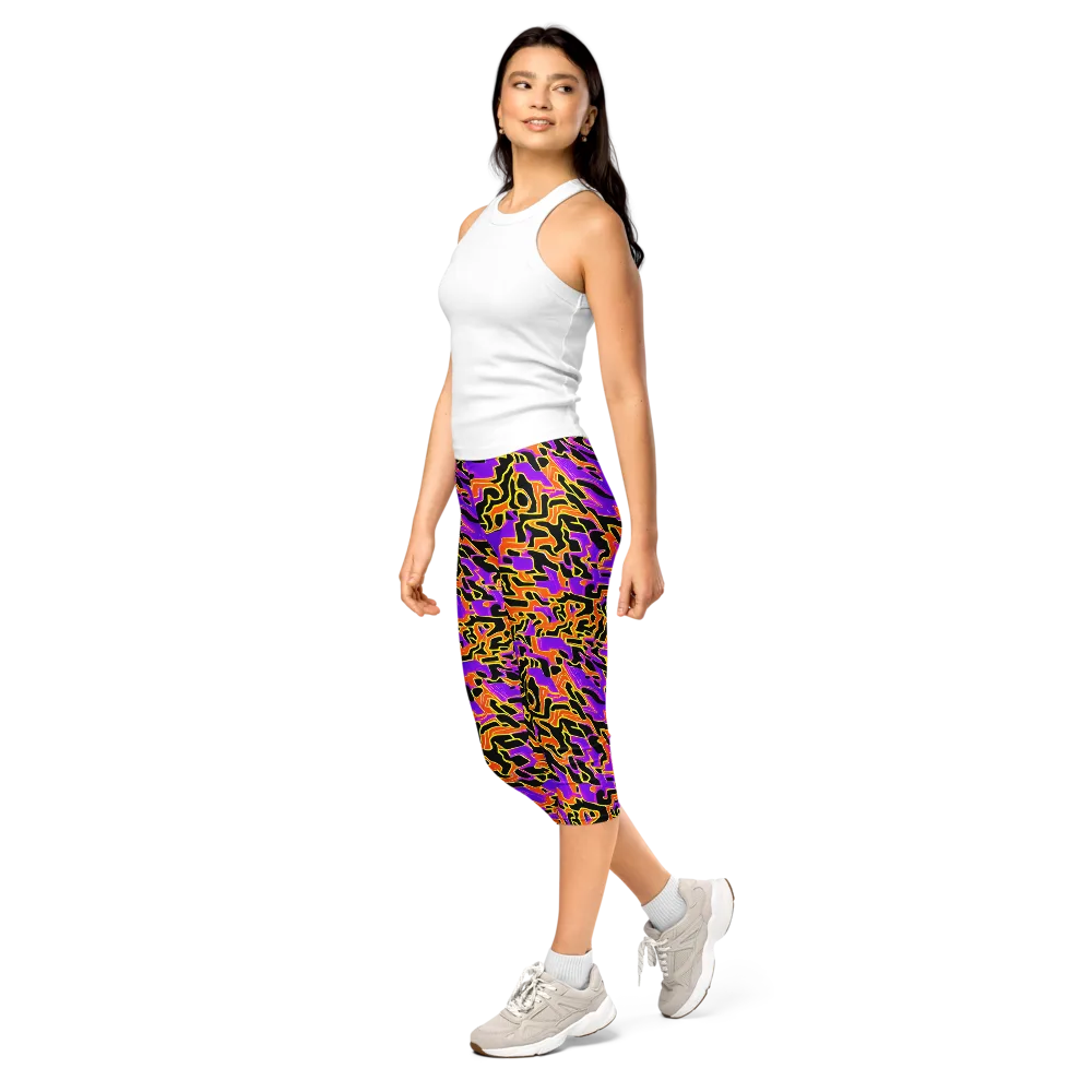 Inferno Pulse on Capri Leggings — Left Front